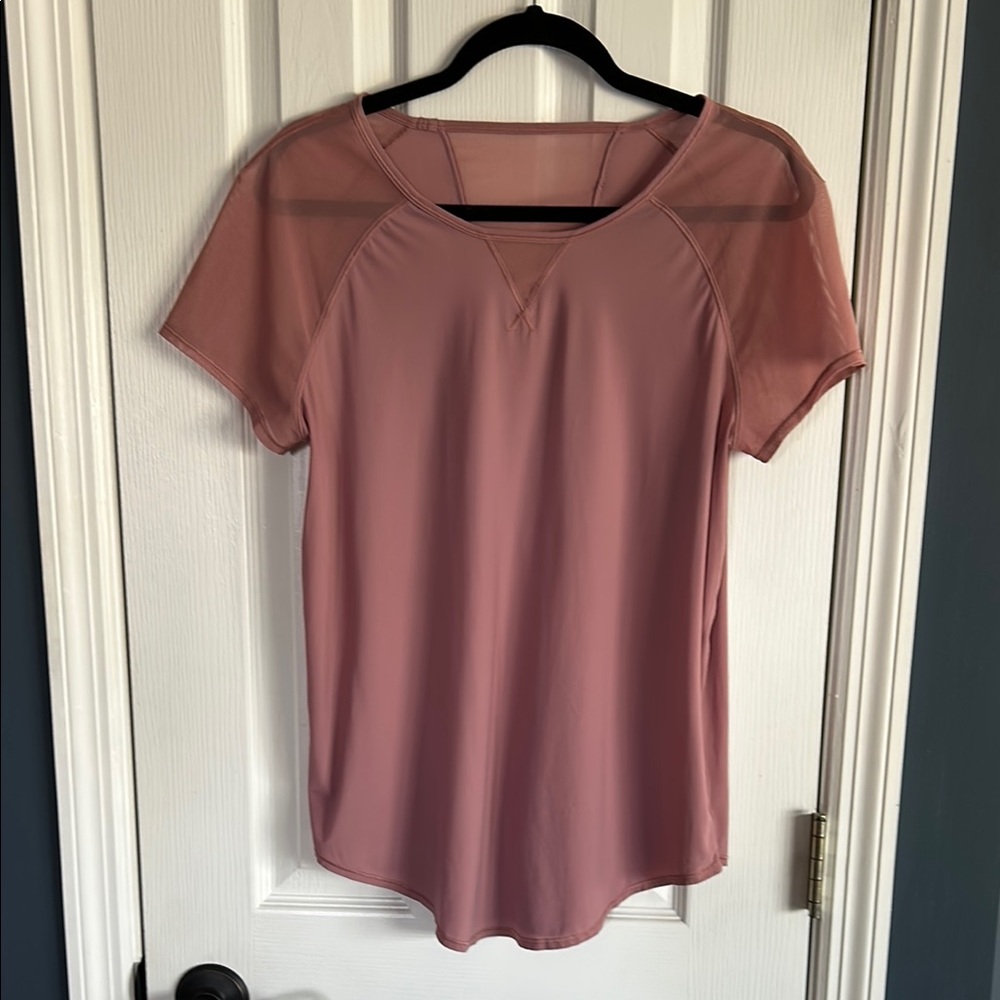 Mauve Lululemon Mesh Detail Top